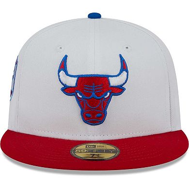 Men's New Era White/Red Chicago Bulls 59FIFTY Fitted Hat