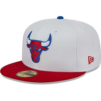 Men's New Era White/Red Chicago Bulls 59FIFTY Fitted Hat