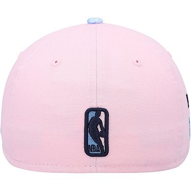 Men's New Era Pink/Light Blue Golden State Warriors Paisley Visor 59FIFTY Fitted Hat