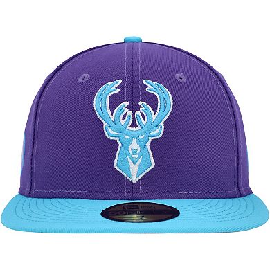 Men's New Era Purple Milwaukee Bucks Vice 59FIFTY Fitted Hat