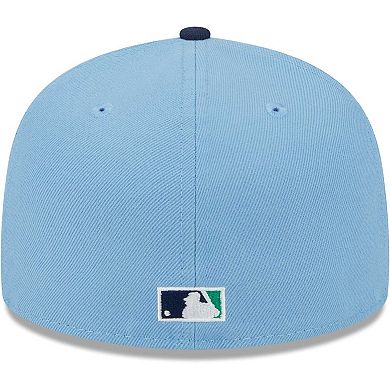 Men's New Era Light Blue/Navy Chicago White Sox Green Undervisor 59FIFTY Fitted Hat