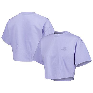 Men's Lusso Purple Los Angeles Lakers Nola Faded Tonal Cropped T-Shirt