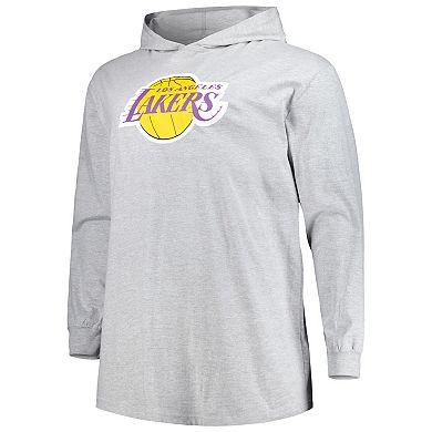 Men's Fanatics Branded Heather Gray Los Angeles Lakers Big & Tall Pullover Hoodie