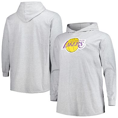 Men's Fanatics Branded Heather Gray Los Angeles Lakers Big & Tall Pullover Hoodie