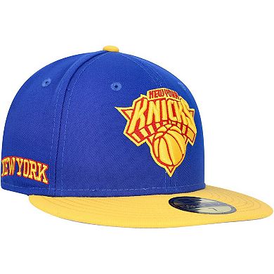 Men's New Era Blue New York Knicks Side Patch 59FIFTY Fitted Hat