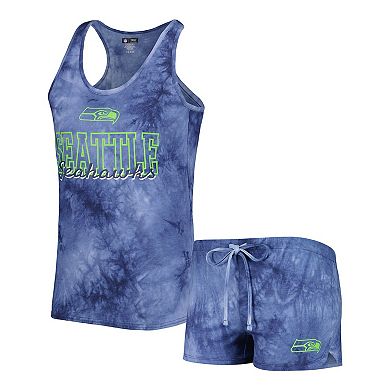 Women's Concepts Sport College Navy Seattle Seahawks Billboard Scoop Neck Racerback Tank and Shorts Sleep Set