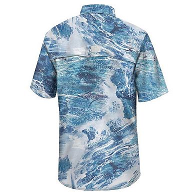 Men's Colosseum  Blue TCU Horned Frogs Realtree Aspect Charter Full-Button Fishing Shirt