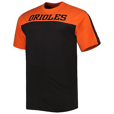 Men's Orange/Black Baltimore Orioles Big & Tall Yoke Knit T-Shirt