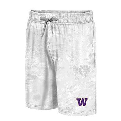 Men's Colosseum White Washington Huskies Realtree Aspect Ohana Swim Shorts