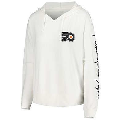 Women's Concepts Sport White Philadelphia Flyers Accord Hacci Long Sleeve Hoodie T-Shirt