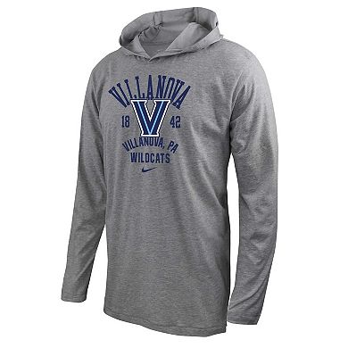 Men's Nike Heather Gray Villanova Wildcats Performance Long Sleeve Hoodie T-Shirt