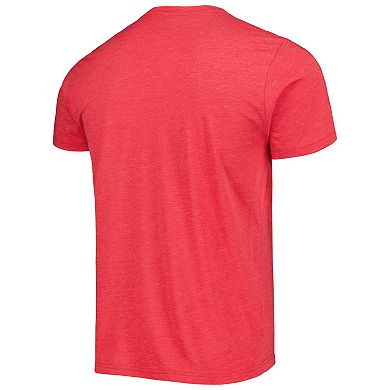 Unisex Homage Red Portland Trail Blazers Team Mascot Tri-Blend T-Shirt
