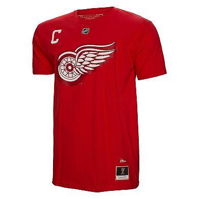 Men's Mitchell & Ness Gordie Howe Red Detroit Red Wings Captain Patch Name & Number T-Shirt