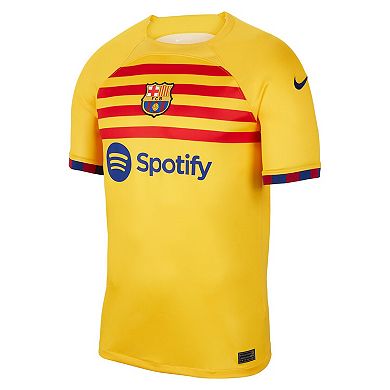 Youth Nike Frenkie de Jong Yellow Barcelona 2022/23 Fourth Breathe Stadium Replica Player Jersey