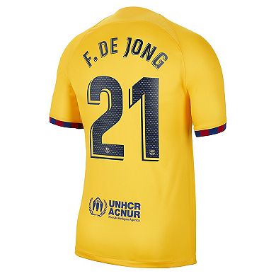 Youth Nike Frenkie de Jong Yellow Barcelona 2022/23 Fourth Breathe Stadium Replica Player Jersey