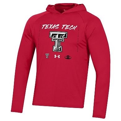 Under Armour  Red Texas Tech Red Raiders 2023 On Court Bench Shooting Long Sleeve Hoodie T-Shirt