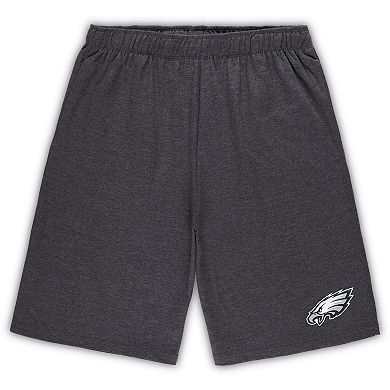 Men's Concepts Sport White/Charcoal Philadelphia Eagles Big & Tall T-Shirt and Shorts Set