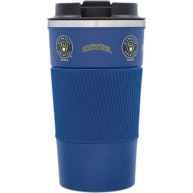 Milwaukee Brewers 18oz Coffee Tumbler with Silicone Grip