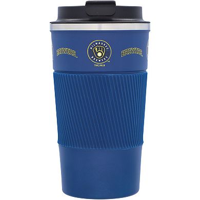 Milwaukee Brewers 18oz Coffee Tumbler with Silicone Grip