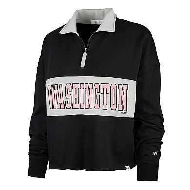 Women's '47 Black Washington Nationals City Connect Bae Remi Quarter-Zip Jacket