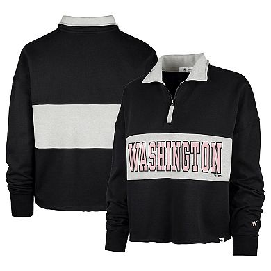 Women's '47 Black Washington Nationals City Connect Bae Remi Quarter-Zip Jacket