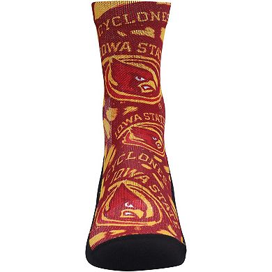 Youth Rock Em Socks Iowa State Cyclones Allover Logo & Paint Crew Socks