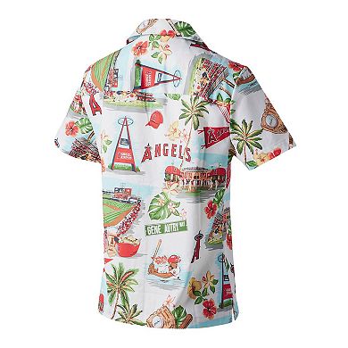 Women's Reyn Spooner White Los Angeles Angels Scenic Camp Button-Up Shirt