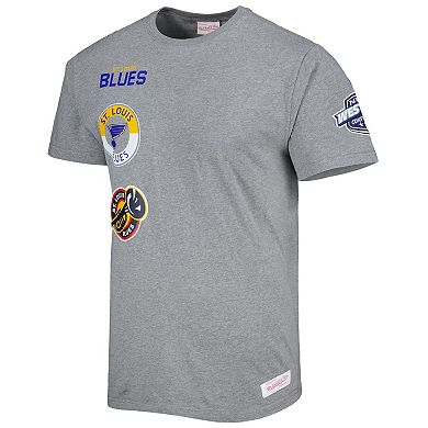 Men's Mitchell & Ness Heather Gray St. Louis Blues City Collection T-Shirt