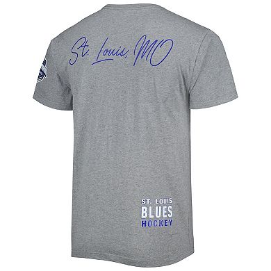 Men's Mitchell & Ness Heather Gray St. Louis Blues City Collection T-Shirt
