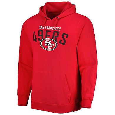 Men's '47 Scarlet San Francisco 49ers Outrush Headline Team Pullover Hoodie