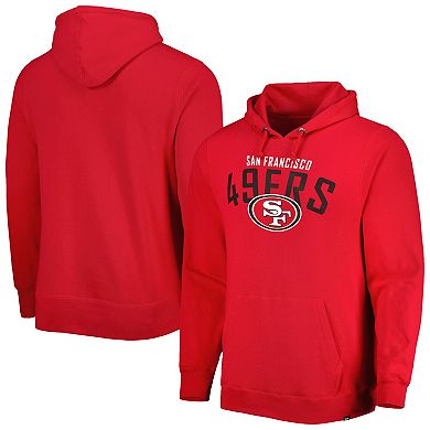 Men's '47 Scarlet San Francisco 49ers Outrush Headline Team Pullover Hoodie