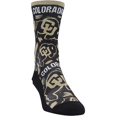 Unisex Rock Em Socks Colorado Buffaloes Allover Logo & Paint Crew Socks