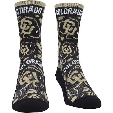 Unisex Rock Em Socks Colorado Buffaloes Allover Logo & Paint Crew Socks