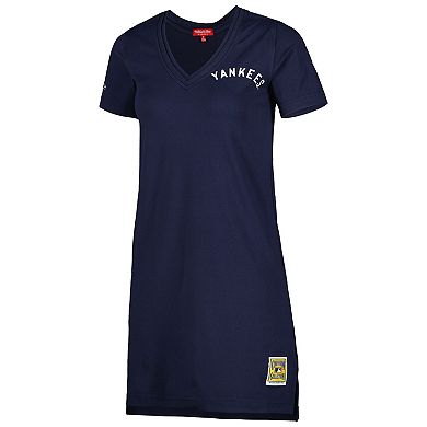 Women's Mitchell & Ness  Navy New York Yankees Cooperstown Collection V-Neck Dress