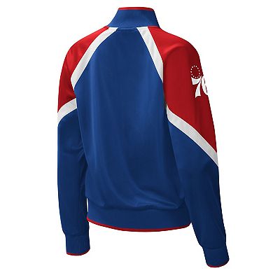 Women's Starter Royal Philadelphia 76ers Slam Dunk Raglan Full-Zip Track Jacket