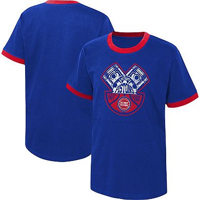 Youth Blue Detroit Pistons Hoop City Hometown Ringer T-Shirt