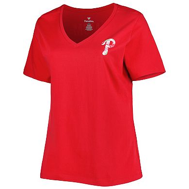 Women's Red Philadelphia Phillies Plus Size Best Mom EverÂ V-Neck T-Shirt