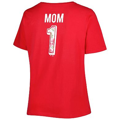 Women's Red Philadelphia Phillies Plus Size Best Mom EverÂ V-Neck T-Shirt