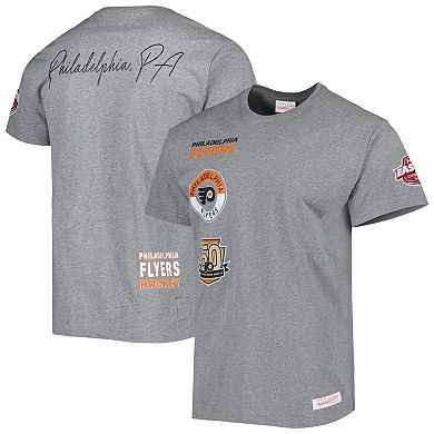 Men's Mitchell & Ness Heather Gray Philadelphia Flyers City Collection T-Shirt