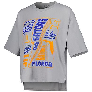 Women's Pressbox Silver Florida Gators Rock & Roll School of Rock T-Shirt