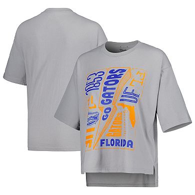 Women's Pressbox Silver Florida Gators Rock & Roll School of Rock T-Shirt