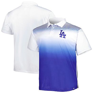 Men's White/Royal Los Angeles Dodgers Big & Tall Sublimated Polo