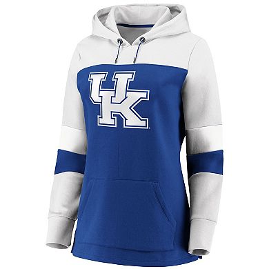 Women's Royal Kentucky Wildcats Plus Size Color-Block Pullover Hoodie