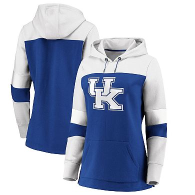 Women's Royal Kentucky Wildcats Plus Size Color-Block Pullover Hoodie