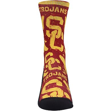 Unisex Rock Em Socks USC Trojans Allover Logo & Paint Crew Socks