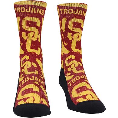 Unisex Rock Em Socks USC Trojans Allover Logo & Paint Crew Socks