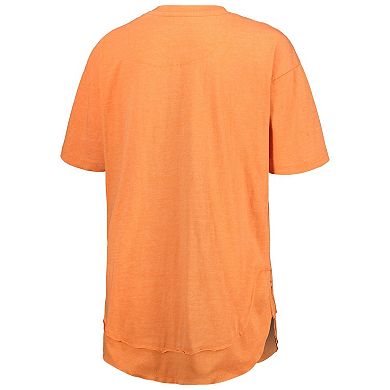 Women's Pressbox Texas Orange Texas Longhorns Vintage Wash Poncho Captain T-Shirt