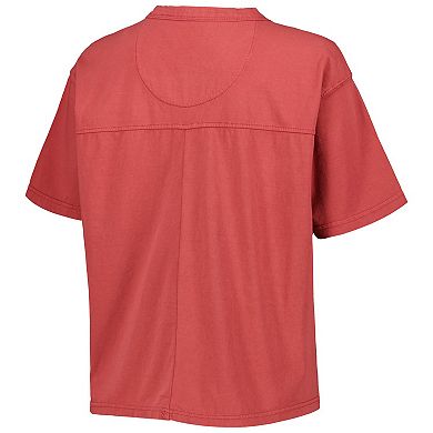 Women's Pressbox Crimson Indiana Hoosiers Sycamore Edith Waist-Length V-Neck T-Shirt