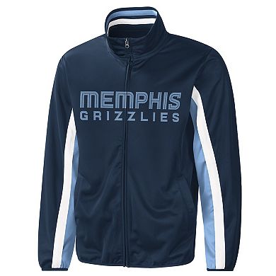 Men's G-III Sports by Carl Banks Navy Memphis Grizzlies Contender Wordmark Full-Zip Track Jacket