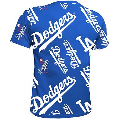 Youth Stitches Royal Los Angeles Dodgers Allover Team T-Shirt
